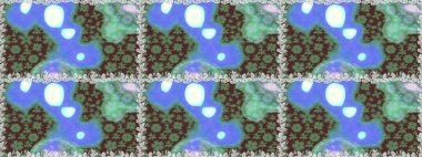 Soyut çiçek desensiz arkaplan. Raster deseni. Raster illüstrasyonu. Yeşil renklerde. Küçük çiçekte sevimli çiçek deseni var..