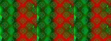 Yeşil, kırmızı ve kahverengi renkte çiçekler. Raster illüstrasyonu. Çiçeksiz desenli arka plan, vuruşlar, sıçramalar, yaz çiçekleri..