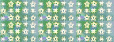 Yeşil ve mavi renkli kristal kar tanesi. Raster illüstrasyonu.