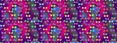 Elle çizilmiş illüstrasyon. Bahar ve yaz tasarımı için renkli bir arkaplan. Raster renkli sonsuz doku. Kelebeklerle çizim yapın.