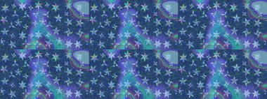 Klasik çiçek tasarımı elementleri. Raster illüstrasyonu. Mavi kıvırcık çiçekler mavi renkte şekillenir.