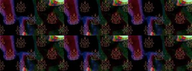 Noel ve yeni yıl moda baskıları için tatil tasarımı. Kar tanelerinin soyut arkaplanlı Noel şablonu. Siyah ve kahverengi renkler. Raster illüstrasyonu.