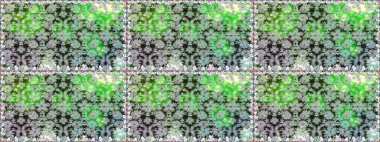 Çiçekler, yapraklar, dekoratif elementler, sıçramalar, lekeler, el çizimleri çizimleri ve Doodle çizimleri, grafik raster çizimleri.