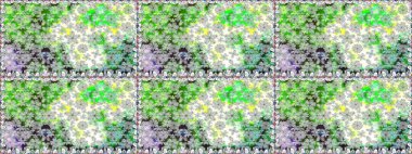 Bir sürü nötr ve soyut çiçekli tropikal desenler. Varicoloneutral raster pürüzsüz illüstrasyon. Küçük çiçekte sevimli çiçek deseni var..