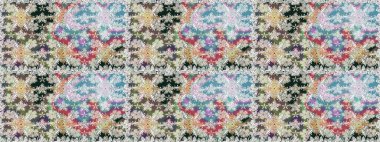 Raster illüstrasyonu. Tarafsız renklerde çiçekler. Renkli Bahar Temalı Kusursuz Arkaplan. Çiçekli, suluboya desenli kusursuz çiçek deseni. Düz Çiçek Elementleri Tasarımı.