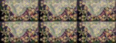 Raster. Renkli Bahar Teması eskiz kalıbı. Düz Çiçek Elementleri Tasarımı.