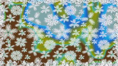 Mavi renkli çiçekler. Çiçek süsü ile kusursuz desen. Raster illüstrasyonu.