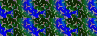 Raster resim. Kış sembolü. Renkli arka plan üzerinde izole suluboya kar taneleri. Kış.