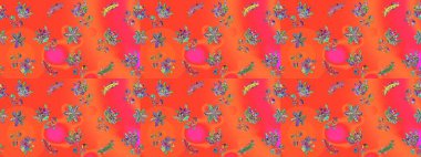 Küçük yabani çiçeklerdeki kusursuz halk desenleri. Özgürlük stili Millefleur 'lar. Tekstil, duvar kâğıdı, kapaklar, yüzey, baskı, hediye paketi, hatıra defteri, dekupaj. Taşralı şıklığı.