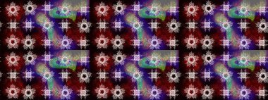 Kar tanelerinin soyut arkaplanlı Noel şablonu. Raster illüstrasyonu. Noel ve yeni yıl moda baskıları için tatil tasarımı. Siyah, kahverengi ve nötr renkler.