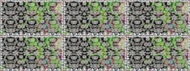 Sevimli çiçek raster deseni. Düz Çiçek Elementleri Tasarımı. Gri renkli çiçekler. Renkli Bahar Teması Kusursuz Arkaplan.