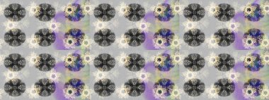 Kar tanelerinin soyut arkaplanlı Noel şablonu. Raster illüstrasyonu. Gri, nötr ve bej renkler. Noel ve Yeni Yıl moda baskıları için tatil tasarımı.