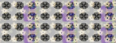 Kar tanesi süsleme deseni. Raster illüstrasyonu. Arkaplanda soyut kar taneleri olan düz tasarım. Kar taneleri deseni. Kar taneleri arkaplanı.