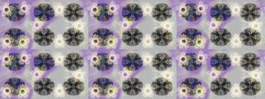 Raster illüstrasyonu. Yılbaşı kış tasarımı için renkli kar taneleri. Kar tanesi karalaması grafikleri elle çizilmiş.