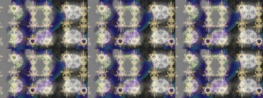 El yapımı çiçek ve bitki koleksiyonu. Raster illüstrasyonu. Şirin karalamalı çiçek desenli çizim. Robot resim stilinde gri, nötr ve mavi renkler. Raster illüstrasyonu.