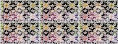 Robot resim stilinde nötr renkler. El yapımı çiçek ve bitki koleksiyonu. Şirin karalama çiçekleri olan kusursuz çiçek desenleri. Raster illüstrasyonu. Raster illüstrasyonu.