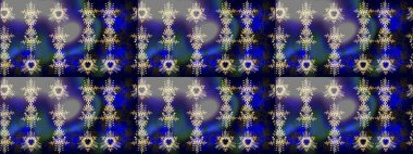 Kar taneleri radyal mavi, gri ve siyah renkler. Renkli arka planda güzel kar taneleri. Raster illüstrasyonu..