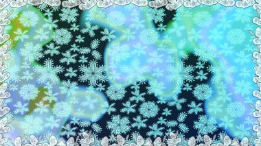 Raster Floral Illustration, Asyalı tekstil. Mavi renkte etnik çiçeklerle kusursuz bir desen..