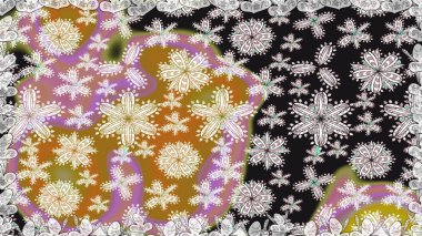 Elle boyanmış suluboya, dikişsiz çiçekler ve bitkiler. Tarafsız renklerde çiçekler.