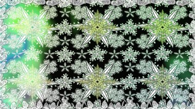 Renkli Bahar Temalı Kusursuz Arkaplan. Düz Çiçek Elementleri Tasarımı. Raster kusursuz. Güzel kumaş deseni. Çiçek deseni.