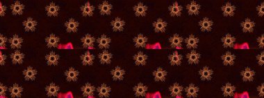 Karla süslenmiş Noel kar taneleri. Noel şenliği geçmişi. Raster illüstrasyonu.