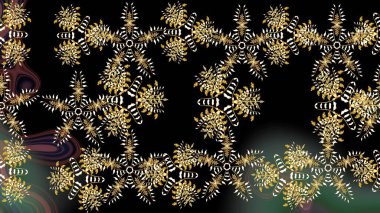 Vadinin çiçekleri siyah renklerde. Çiçeksel çizim kalıbının çizimi.