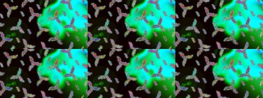 Güzel süs eşyası. Siyah, yeşil ve mavi renkli kar tanesi süsü. Kar taneleri izole edildi. Kar tanesi süsü Raster illüstrasyonu.