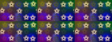 Soyut kar taneleri arkaplanda izole edilmiş düz dizayn. Raster illüstrasyonu. Kar taneleri deseni. Raster kar taneleri arka planda. Kar tanesi renkli desen.