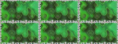 Zarif, parlak ve kusursuz yeşil çiçek desenli tasarım. Sabıka baskıları, bebek kıyafetleri, duvar kâğıtları, paket kutuları vb..