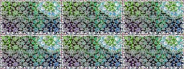 Düz Çiçek Elementleri Tasarımı. Gri renkli çiçekler. Raster illüstrasyonunda kusursuz çiçek deseni. Renkli Bahar Teması Kusursuz Arkaplan.