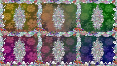 Kusursuz desenli, modaya uygun kumaş deseni. Renkli Bahar Temalı Kusursuz Arkaplan. Şirin çiçek elementleri. Düz Çiçek Elementleri Tasarımı. Raster illüstrasyonu.