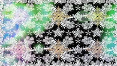 Raster illüstrasyonu. Şirin çiçekli kusursuz desen ve nötr renklerde yapraklar, suluboya çiçek deseni, duvar kağıdı, kart veya kumaş için fayanslı.