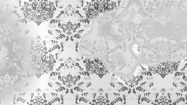 Soyut çiçek çizim kalıbı arka planı. Raster deseni. Raster illüstrasyonu. Gri, nötr ve beyaz renklerde. Küçük çiçekte sevimli çiçek deseni var..