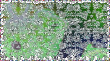 Raster illüstrasyonunda kusursuz çiçek deseni. Süslü kumaş deseni. Renkli Bahar Temalı Kusursuz Arkaplan. Düz Çiçek Elementleri Tasarımı.