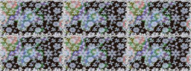 Düz Çiçek Elementleri Tasarımı. Güzel, pürüzsüz bir desen. Renkli Yaz Temalı Kusursuz Arkaplan. Güzel kumaş deseni. Yazdır. Raster çiçekli arka plan.