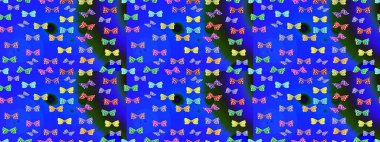 Mavi renkli illüstrasyon. Kağıt, kumaş ve ambalaj için uygun. Kelebekli Raster çiçek deseni..