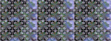 Raster illüstrasyonu. Klasik çiçek tasarımı elementleri. Gri kıvırcık çiçekler gri renkte şekillenir.