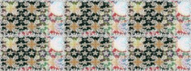 Cute flowers. Raster Trendy fabric pattern. Line seamless pattern.