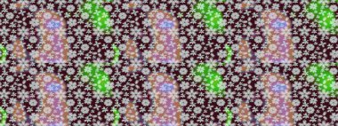 Çiçeksiz desenli arka plan. Kahverengi renkli çiçekler. Tişört baskısı için çiçek boyama rasteriName.