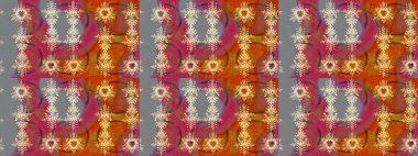 Yüzey için tekrarlanan doku, ambalaj kağıdı, gri, kırmızı ve kahverengi renkli kar tanesi. Kış kar taneleri, raster arka plan.