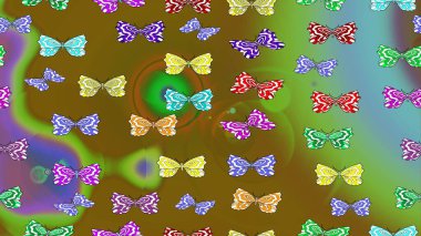 Picture for Scrapbooking. Art butterflies on brown colors. Sketch background of colorful butterflies. Raster illustration. clipart