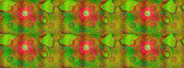 Çiçek ve yapraklı çiçek deseni. Küçük çiçekli şirin bir desen. Raster illüstrasyonu.