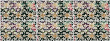 Çiçekler, suluboya ile sorunsuz çiçek desenli. Raster desen. Fantezi kumaş deseni.