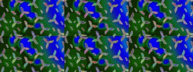 Raster Noel soyut renkli arka plan ve tatlı kar tanesi. Kar taneli yeşil, mavi ve gri renkler. Raster illüstrasyonu.