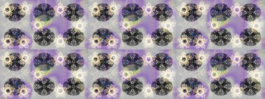 Raster illüstrasyonu. Noel stili. Gri, nötr ve mor renkli kar taneleri.