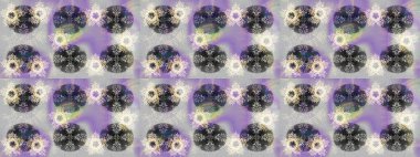 Raster illüstrasyonu. Noel stili. Gri, nötr ve mor renkli kar taneleri.