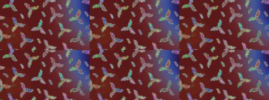 Raster resim. Kar tanesi doodle çizilmiş grafik. Noel kış tasarım için renkli kar taneleri.