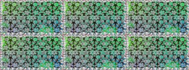 Parmak izi, kumaş, duvar kâğıdı, tekstil için raster dokusu. İşlemeli çiçekli, dikişsiz desen. Renkli grunge soyut arkaplanı Cologray çiçekleriyle zenginleştirir.