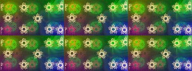 Snowflakes desen. Raster kar taneleri arka plan. Kar tanesi renkli desen. Renk arka plan üzerinde izole soyut kar taneleri ile düz tasarım. Raster illüstrasyon.