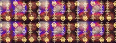 Noel ve yeni yıl moda baskıları için tatil tasarımı. Kahverengi, mor ve bej kar taneleri. Kar tanelerinin soyut arkaplanlı Noel şablonu. Raster illüstrasyonu.